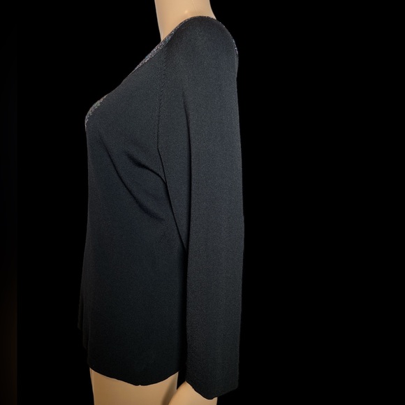 METHODE - Sequin Heart Black L/S Knit Top- Size XL - Picture 4 of 5